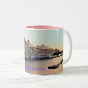 Nassau Daybreak and Cruise Ship Custom Two-Tone Coffee Mug