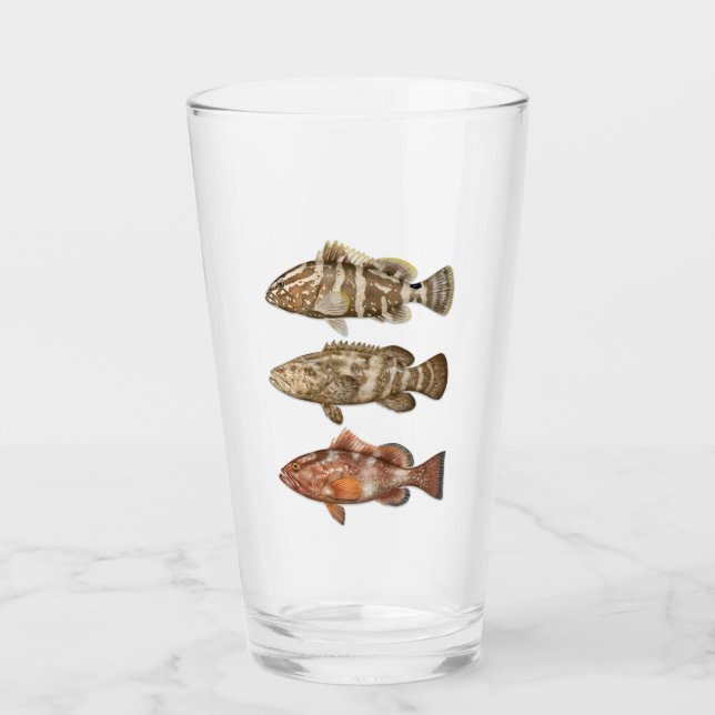 Nassau, Goliath, and Red Grouper Drink Glass (Front)