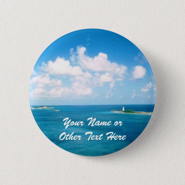 Nassau Harbour Custom Name Badge 2 Inch Round Button (Front)