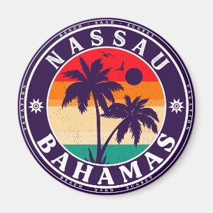 Nassau Palm Tree Bahamas Vintage Souvenirs 80s Magnet