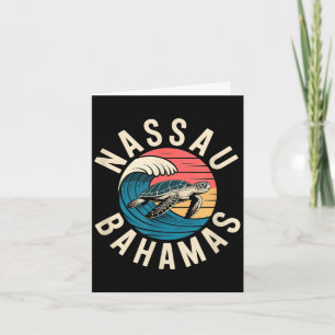 Nassau sea turtle palm bahamas beach  card