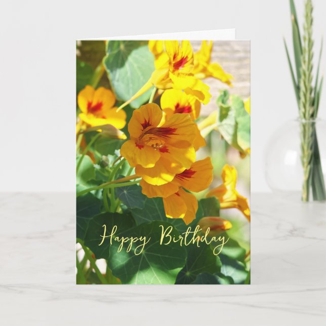 Nasturtium Birthday Card (Front)