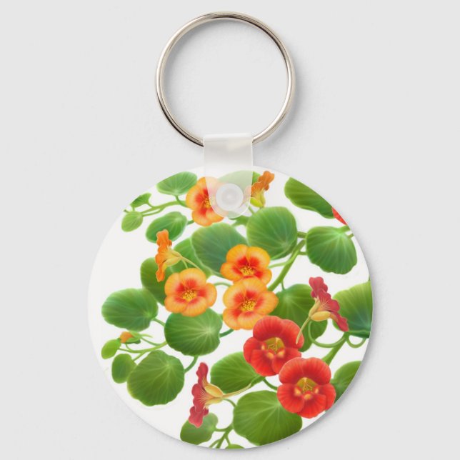 Nasturtium Flowers Keychain (Front)