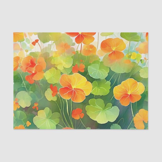 Nasturtium Flowers Vibrant Tissue Paper (Front)