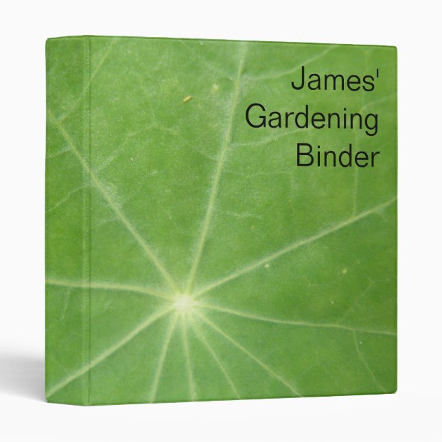 Nasturtium Leaf Custom Binder (Front/Spine)