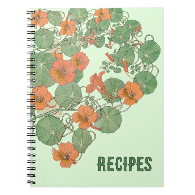 Nasturtium Recipe Book | Antique Lithograph 1896 (Front)
