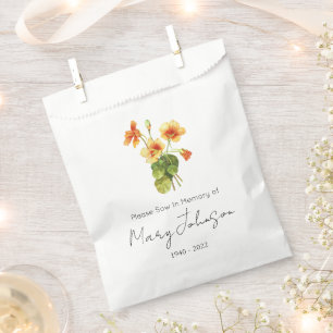Nasturtium Simple Seed packet Funeral Favour Bag