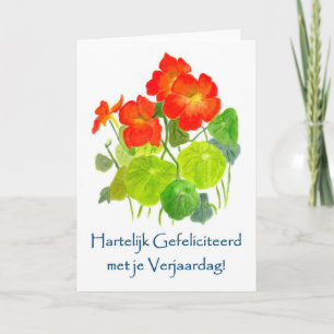 Nasturtiums Birthday Card - Dutch Greeting