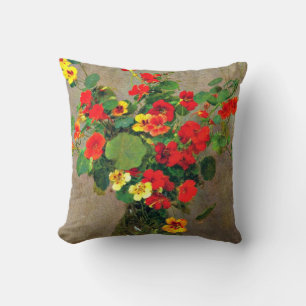 Nasturtiums - Henri Fantin-Latour artwork Throw Pillow