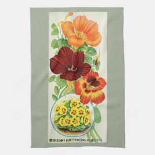 Nasturtiums of 1906 kitchen towel