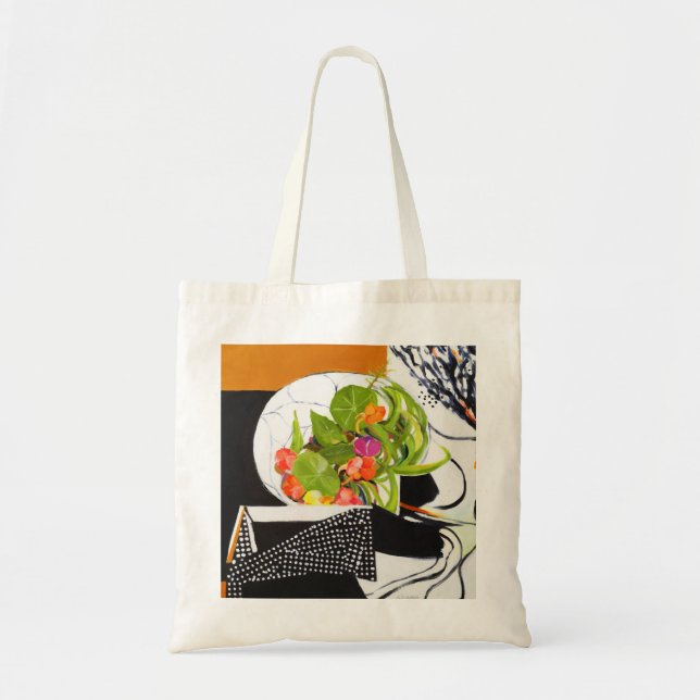 Nasturtiums on a Platter Tote Bag (Front)