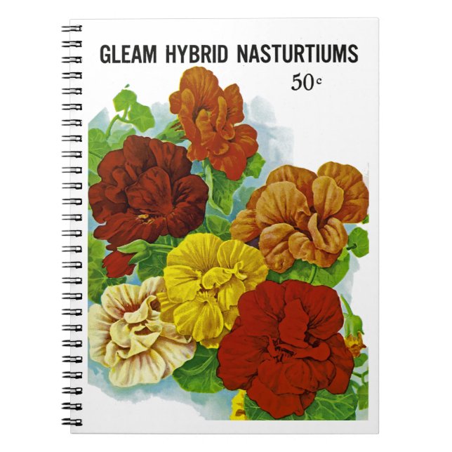 Nasturtiums Seed Packet Label Notebook (Front)