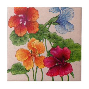 nasturtiums tile