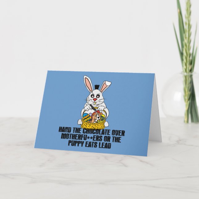 Nasty Easter bunny Holiday Card (Front)