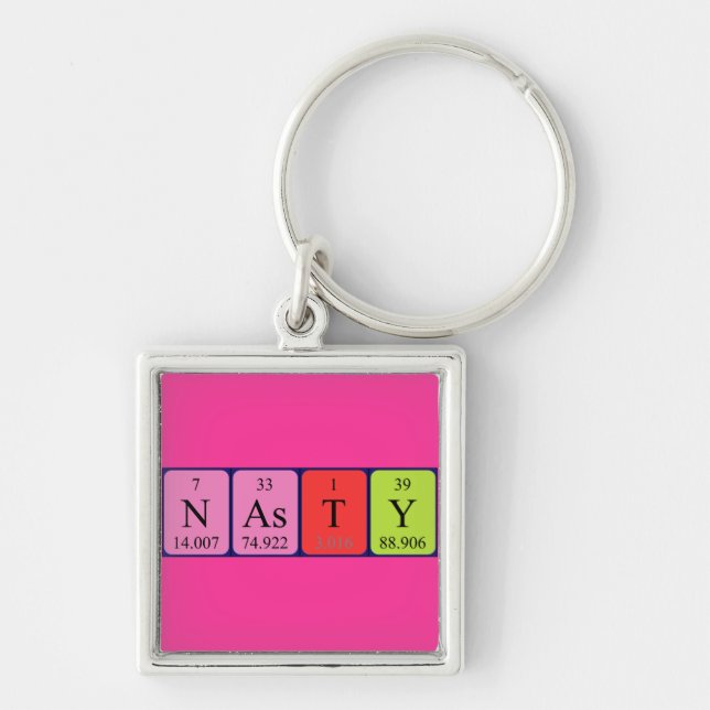 Nasty periodic table name keyring (Front)