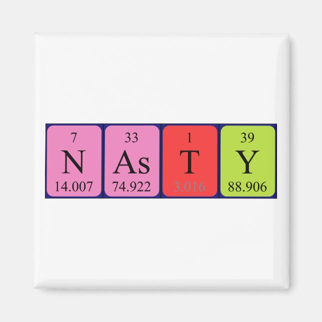 Nasty periodic table name magnet (Front)
