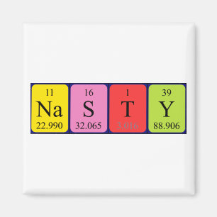 Nasty periodic table name magnet