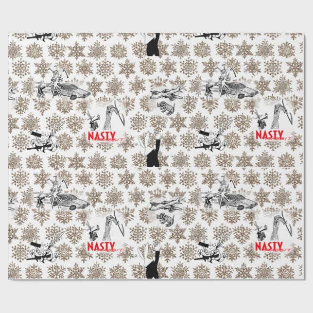 Nasty Rabbit Christmas Theme Wrapping Paper! Wrapping Paper (Flat)