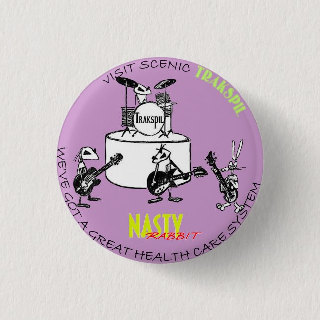 Nasty Rabbit: Rabbit's Ninth "Trakspil Tourism" 1 Inch Round Button (Front)