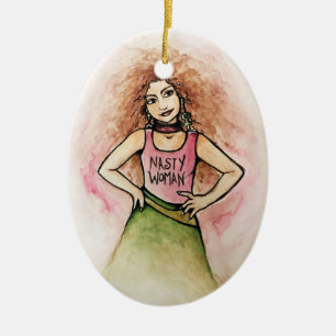 nasty woman ceramic ornament