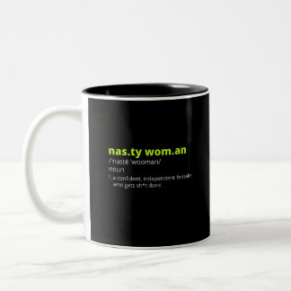 Nasty Woman Dictionary Definition Two-Tone Coffee Mug