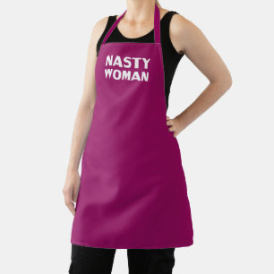 "Nasty Woman" grape wine purple white Apron