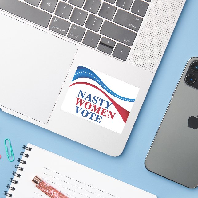 Nasty Women Vote Feminist Political Laptop (Laptop w/ iPhone)