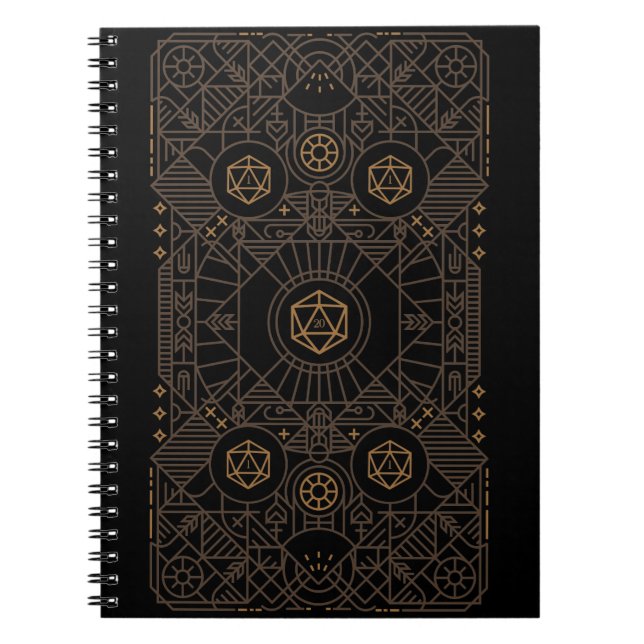 Nat20 Critical Fail D20 Dice Tabletop RPG Retro Notebook (Front)