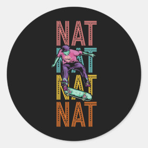 Nat Custom Skateboarding Hob Classic Round Sticker