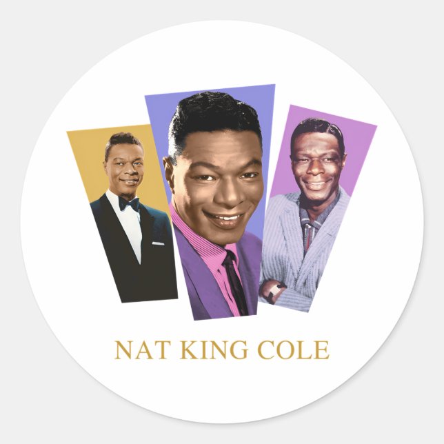 Nat King Cole Classic Round Sticker (Front)