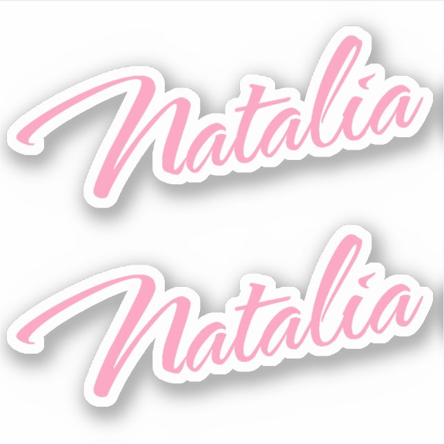 Natalia Decorative Name in Pink x2 Sticker (Front)