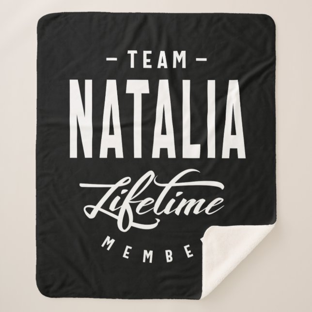 Natalia Personalized Name Birthday Gift Sherpa Blanket (Front)