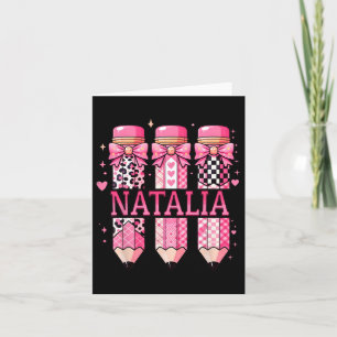 Natalia Personalized Name Pencil Back To School Card