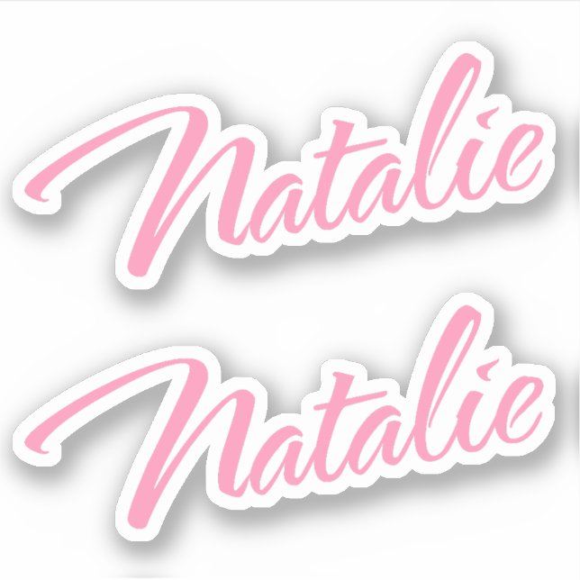 Natalie Decorative Name in Pink x2 Sticker (Front)