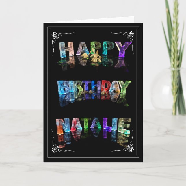 Natalie -  Name in Lights greeting card (Photo) (Front)