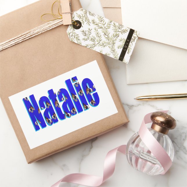 'Natalie' Name Made From Guinea Pigs, Sticker (Gifting)