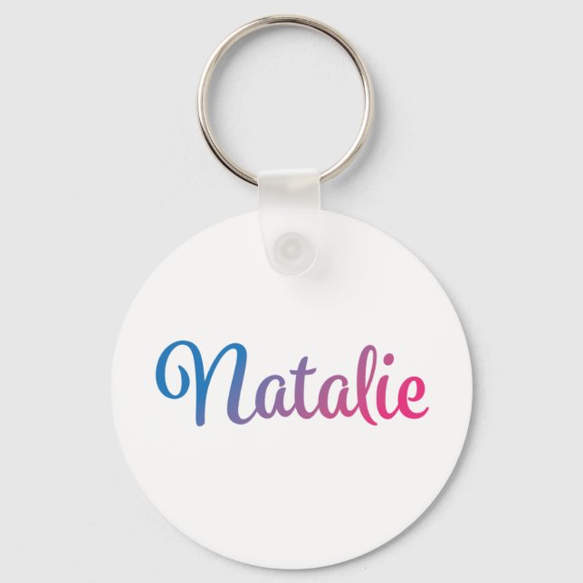 Natalie Stylish Cursive Keychain (Front)