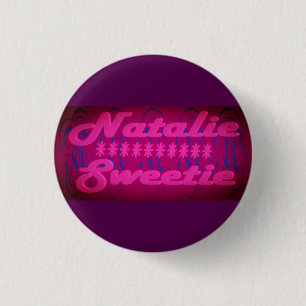 Natalie Sweetie design deep purple  1 Inch Round Button