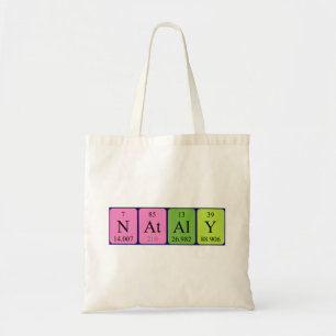 Nataly periodic table name tote bag