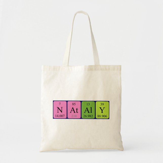 Nataly periodic table name tote bag (Front)