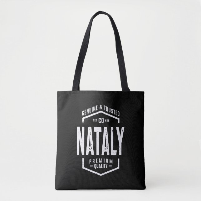 Nataly Personalized Name Birthday Gift Tote Bag (Front)