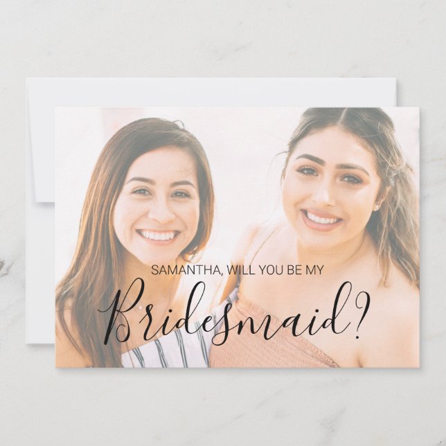 Natasha Calligraphy Photo Bridesmaid Proposal (Front)
