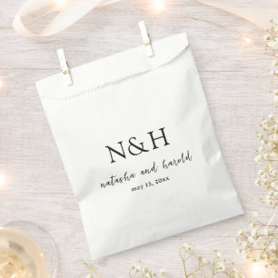 Natasha Monogram Modern Wedding Favour Bag