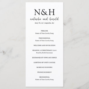 Natasha Monogram Modern Wedding Program