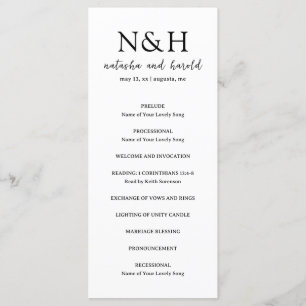 Natasha Monogram Modern Wedding Program