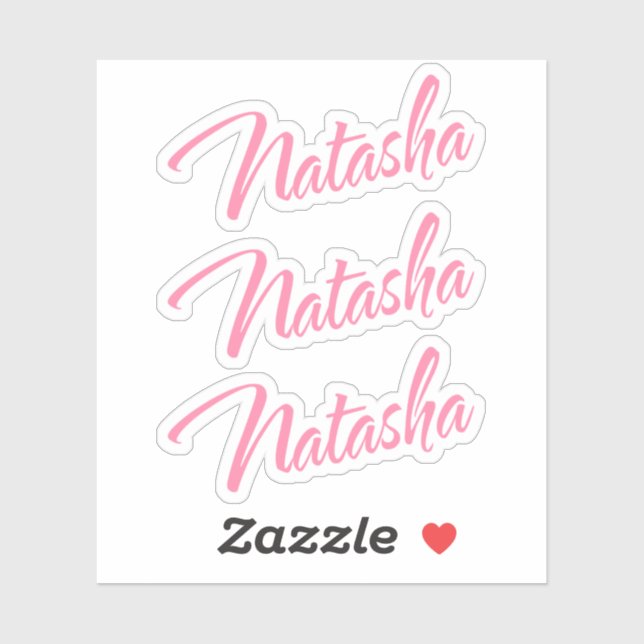 Natasha pink cursive lettering x3 (Sheet)