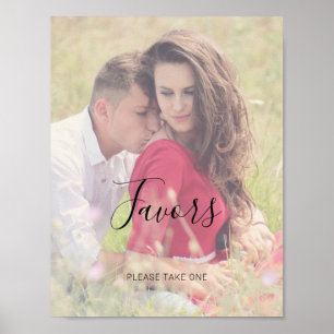 Natasha Rustic Script Favours Photo Wedding Sign