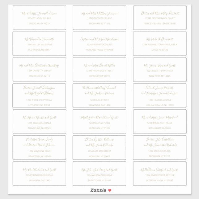 Natasha Simple Black White Guest Address Labels (Sheet)