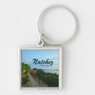 Natchez Mississippi Bluffs at Sunset & MS River Keychain