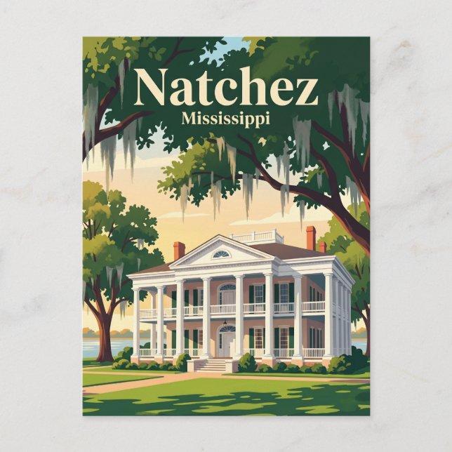 Natchez Mississippi Postcard (Front)